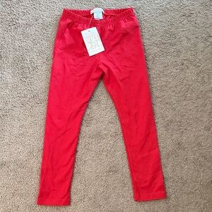 TBBC Girls NWT Red Leggings Size 4T
